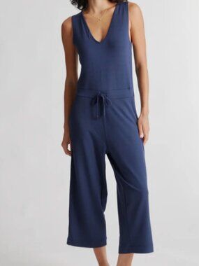 Quince Women's Size XS Navy Terry Modal Jumpsuit